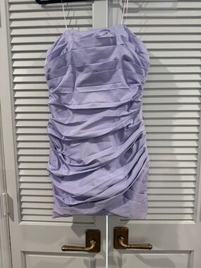 DO+BE Lilac Ruched Strapless Mini